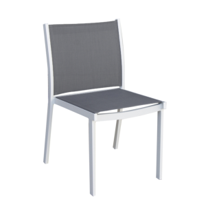 CHAISE PANAMA BLANC/SILVERBLACK