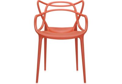 Chaise MASTERS rouge orange  en polypropylène modifié teinté Kartell