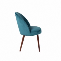 Chaise en velours bleu pétrole Barbara - Dutchbone