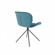 Chaise velours OMG bleu petrol - Zuiver