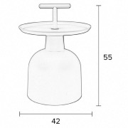 Table d'appoint ronde design avec poignée BOAS - grise