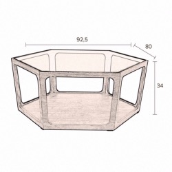 Table à café hexagonale en bois et verre SITA - DUTCHBONE