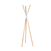 Porte-manteau PINNACLE en pin massif naturel & joint en acier blanc