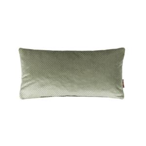 Coussin SPENCER rectangulaire 60x30cm coloris vert tissu en 39 % Viscose, 31 % coton, 30 % acrylique