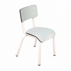 Chaise d’écolier Enfant Little Suzie 3-6 ans - uni Vert Menthe – Pieds blancs - LES GAMBETTES