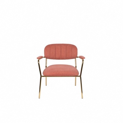 Fauteuil Lounge JOLIEN gold/pink Rembourrage en tissu mixte(95% polyester, 5% nylon) 