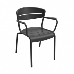 FAUTEUIL HAORA en aluminium coloris GRAPHITE  empilable 