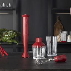 Set mixeur plongeant Rouge "PLISSE" Alessi