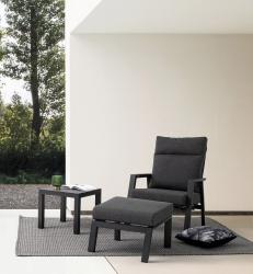 Repose-pied KLEDI Anthracite, structure aluminium, dim : L60xP59xH43 Andrea Bizzotto