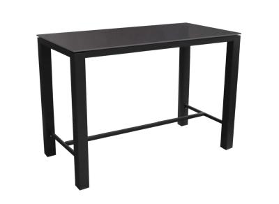 table haute CERAMIQUE STONEO 140x74x105 cm chassis alu graphite 