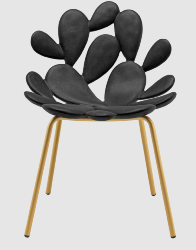 Chaise FILICUDI noir du design Marcantonio en polethylene, pietement en tube enduit de poudre Qeeboo