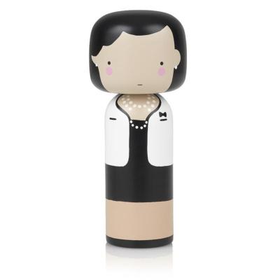 Poupée Kokeshi COCO peinte à la main,en bois de hêtre H 21.5 cm 