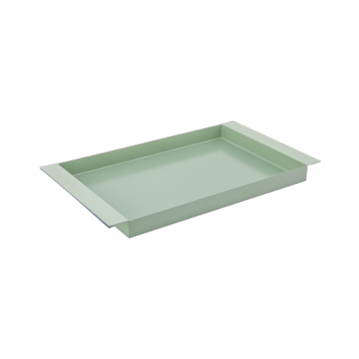 Plateau aquamarine large en metal 27x47x3,5cm Remember