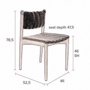 Fauteuil en bois et tissu Torrance - Dutchbone