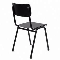 Chaise empilable BACK TO SCHOOL outdoor aluminium laqué époxy noir - ZUIVER