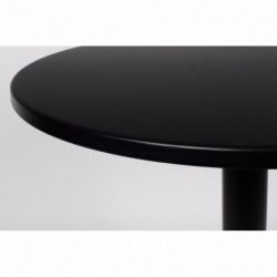 Table Bistro METSU - en acier laqué époxy NOIR - Ø 70 cm - ZUIVER