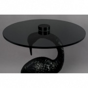 Table d'appoint en verre et métal Grue Noir - Dutchbone