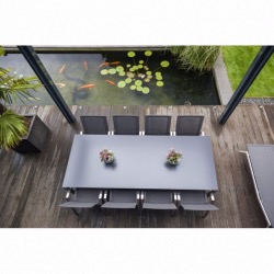 Fauteuil de jardin large de luxe Alcedo anthracite - TODUS