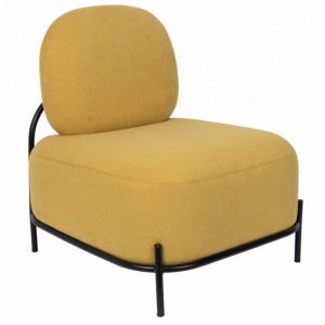 Fauteuil design en tissu Polly - jaune