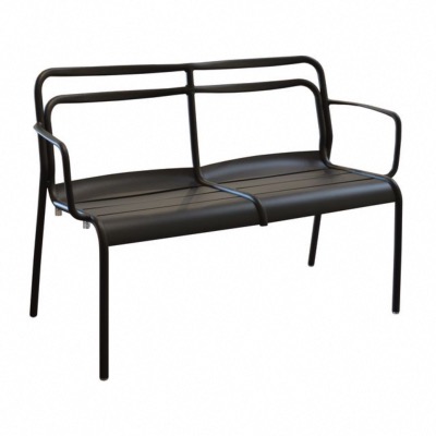 Banc EOS coloris GRAPHITE en aluminium dimensions : 124X82X58 cm