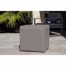 Tabouret pouf Cub coloris taupe - Océo