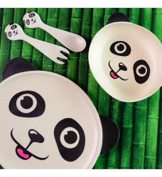 BAMBOONI - Assiette en bambou Panda Pylones