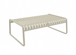 TABLE BASSE VERO en aluminium coloris SAUGE dimensions : 121X79X41 cm Océo