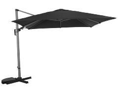 Parasol déporté 3X3 Orientable toile polyester GRIS, en aluminium Mat look bois, Proloisirs