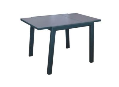 Table ELISE Graphite/Gris 90/170x90 cm. Châssis aluminium époxy, Plateau verre texturé trempé 5mm. A