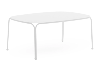 Table basse HIRAY blanc en acier zingué peint, L90cmXP59XHaut 38 cm Kartell