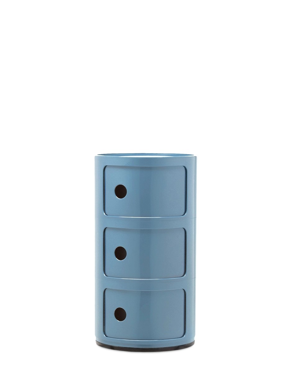 Meuble COMPONIBILI 1969 coloris Bleu Ciel, 3 tiroirs L32XH58,5cm Kartell