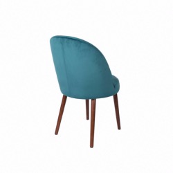 Chaise en velours bleu pétrole Barbara - Dutchbone