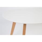 Set de 2 tables gigognes DROP piètement en chêne massif & plateau en MDF coloris blanc brillant