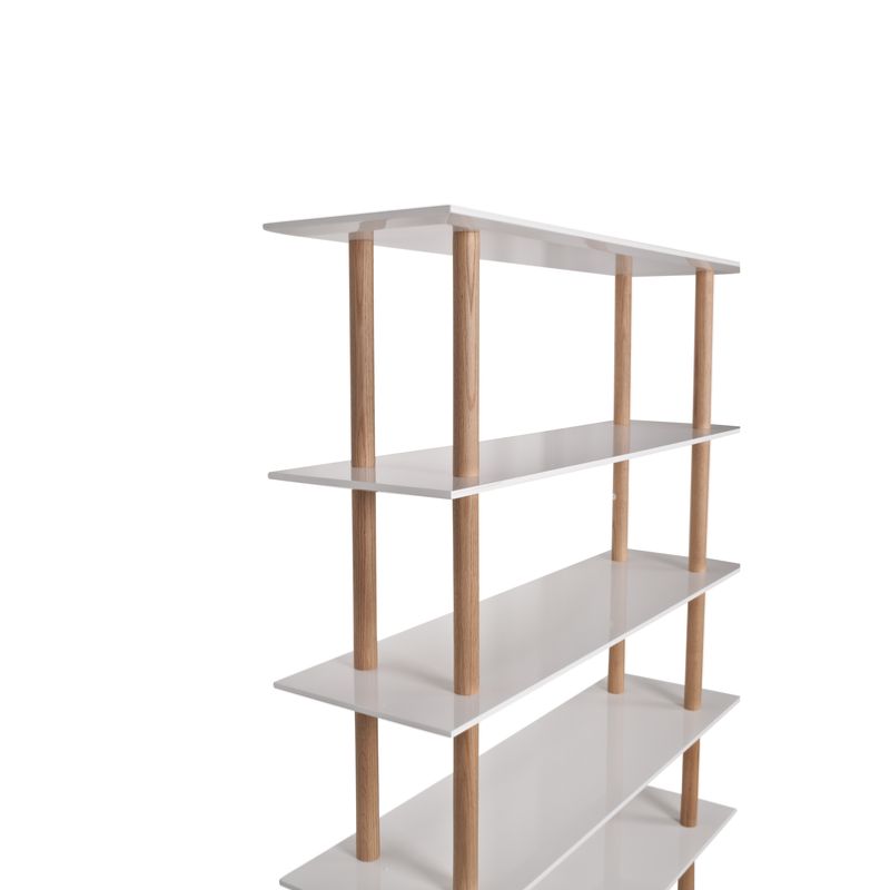 Bibliothèque Design Chêne Et Laque Blanche High On Wood Zuiver