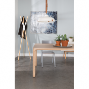 Porte-manteau PINNACLE en pin massif naturel & joint en acier blanc