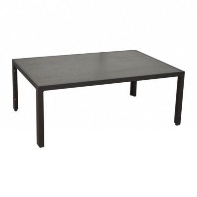 Table basse MT 99X67X8cm châssis aluminium graphite plateau en ceramique coloris ebene  
