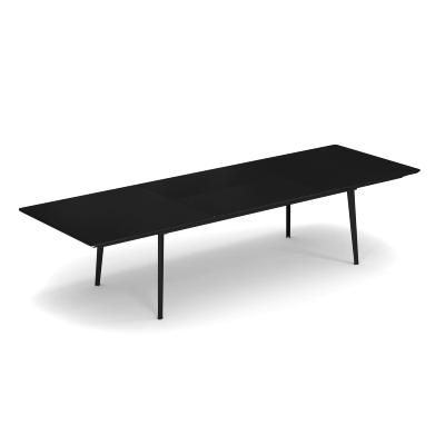 Table PLUS4 allongeable 220/330x110 haut 76cm plateau plein en acier coloris NOIR mat Emu