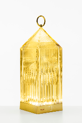 Lampe LANTERN AMBRE design fAbio Novembre en polymethacrylate de methyle teinté Kartell