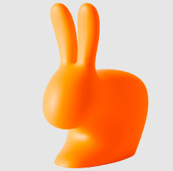 Chaise LAPIN "Stefano Giovanni" en polyéthylène coloris bright orange, hauteur assise 45cm QEEBOO