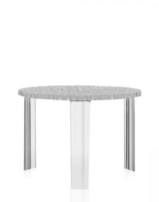 Table basse T-TABLE Ø50cm, H : 36cm coloris Cristal Kartell