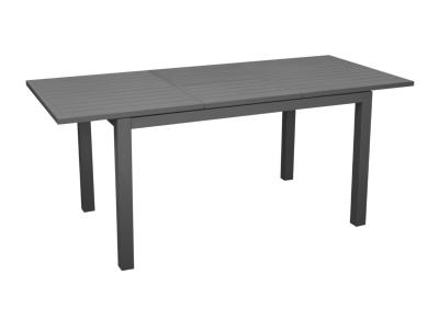 Table TRIESTE 110/170x70 châssis & plateau à lattes fermées en aluminium epoxy GREY