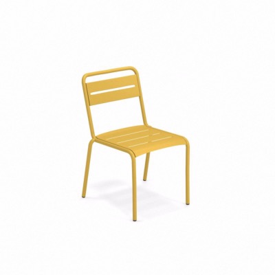 Chaise STAR - acier jaune curry - empilable - EMU