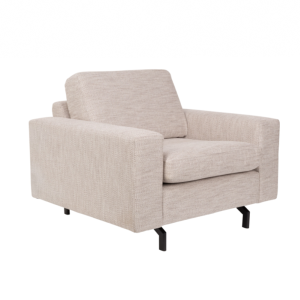 Fauteuil JEAN 1 place coloris latte (blanc-gris) - ZUIVER