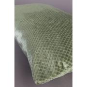 Coussin SPENCER rectangulaire 60x30cm coloris vert tissu en 39 % Viscose, 31 % coton, 30 % acrylique