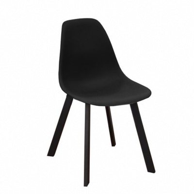 CHAISE COQUE JATO, chassis aluminium coloris noir et coque NOIR, dimensions : 47X83X53 cm