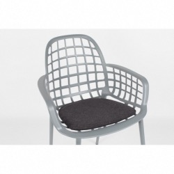 Fauteuil empilable ALBERT KUIP aluminium laqué époxy Gris clair- ZUIVER