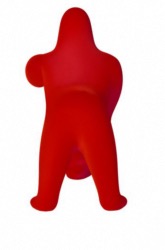 LAMPE KONG XS "Stefano Giovannoni" en polyéthylène revêtu de velour coloris rouge 