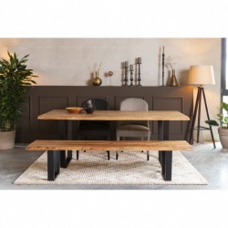 Table AKA L180 x P90 H76cm plateau de table en bois d'accacia massif de 3,5 cm Dutchbone