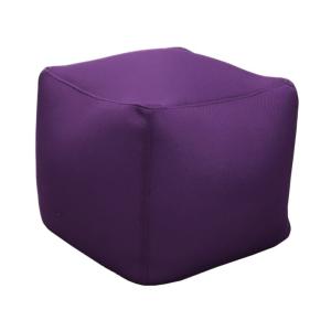 Pouf BB 40x40x40 toile polyester AUBERGINE 220gr perforé usage piscine