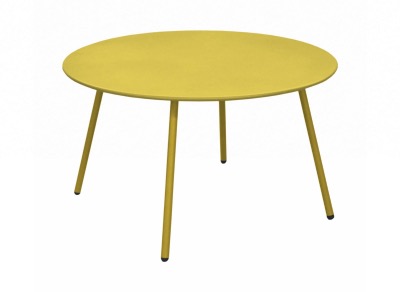 Table basse RIO Ø70X H40cm, chassis acier cataphorèse coloris MOUTARDE, Alizé